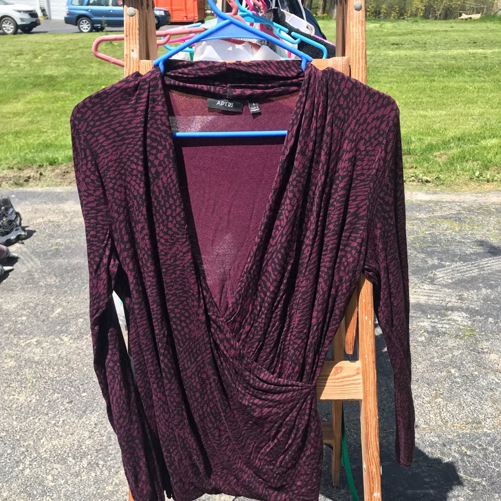 APT 9 long sleeve low cut shirt